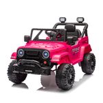 CoolGrows Ride on Car, 2 Motors Electric Cars for Kids, 12V Electric Ride-on Toy with Remote Control, LED Lights, Music, Radio, 2 Speed Modes Smooth Start for 3-6 Years Old, Max Weight 30KG (Pink)