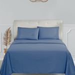 Clara Clark Premier 1800 Collection Deluxe Microfiber 3-Line Bed Sheet Set, California King, Blue Heaven