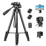 Victiv Camera Tripod for Canon Nikon Sony, 67.7"/172cm Portable Aluminum Camera Tripod Stand with Detachable 3-Way Head, Lightweight Travel Tripod for DSLR Action Camera