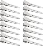 SBYURE 100 Pack 1.77 Inches Single Prong Pin Curl Duckbill Clips,Silver Setting Section Hair Clips Metal Alligator Clips for Hair Extensions