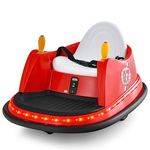 Costzon Bumper Car for Kids, 12V Battery Powered Bumping Car w/Remote Control, Dual Joysticks, 360 Degree Spin, Slow Star, Flashing Lights, Music, Electric Ride on Toy Vehicle for Toddlers (Red)