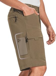 Moosehill Mens Cargo Hiking Shorts Lightweight Water Resistant for Casual Golf Work Tactical Fishing with 6 Pockets(Khaki, 38)