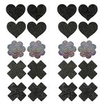 IKAXON Self adhesive nipple covers -Pasties Breast Petals for Women Lingerie Grade Adhesive Waterproof, All Black, One Size