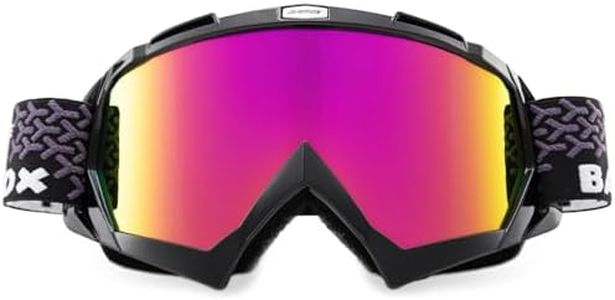 BATFOX Motorcycle Glasses Goggles Dirt Bike Motocross Safety ATV Tactical Riding (Hd Purple-black, Adult)