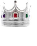 Little Adventures Soft Golden and Silver Prince and King Crowns Dress Up Costume Accessory (Silver King)