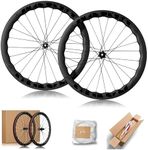 Corki Cycles Carbon Fiber Road Bike Wheels 700C Disc Clincher, Carbon Hub, Center Lock for Road Bike-Wave Circle