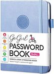 GoGirl Password Book with Alphabetical tabs – Internet Address & Password Keeper Logbook for Password Organization, Journal Notebook for Saving Website Logins. Small Size 11 x 14.5cm - Light Blue