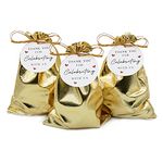 BEAVOING Pack of 50 5"x 7" Heavy Duty Gold Drawstring Organza Jewelry Pouches Wedding Party Christmas Favor Gift Candy Chocolate Bags(Gold, 5"x 7")