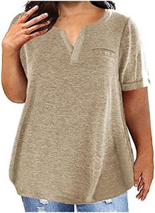 2023 Summer Cotton Plus Size Tops for Women Trendy Short Sleeve V Neck Loose Blouse Workout Basic Comfy T Shirts Tees
