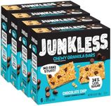 Junkless Chocolate Chip Chewy Granola Bars - Less Sugar, Great Tasting, Wholesome Snacks - Bulk Granola Bars - 1.1 oz. Bars, 4 Boxes