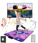 KAXIMON Dance Mat for Kids and Adults - Non-Slip Flannel Interactive Gift for Girls Boys 3-12 Yrs Old, TV Compatible With HDMI Wireless Controller, English Manual, 100 MV, 350 Classic Games