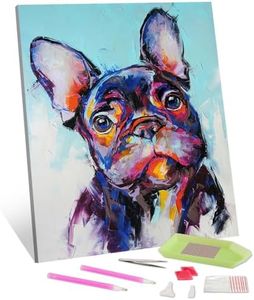 French Bulldogs Diamond Art, 5D Diamond Art Kits for Adults, Dog Portrait Diamond Art Kits, DIY Diamond Art Kits for Beginners, for Home Wall Decor, Craftwork for Indoor 12x16Inch