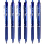 Pilot FriXion Clicker Retractable Erasable Gel Pens, Fine Point, Blue, 6 Pack (13604)