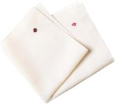 The Hanky That Plants a Tree, Organic Cotton Handkerchief, Embroidered Ladybug Emoji, Special Korean Handkerchief Dobby Weave, Made in Korea