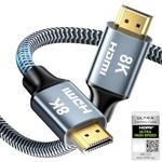 CABNEER 1M HDMI Cable, HDMI 2.1 Cable, High Speed HDMI to HDMI Cable, 8K@60Hz 4K@120Hz 48Gbps eARC HDR 21:9, HDCP 2.2/2.3, for Dolby, 3D, VRR Compatible with Soundbar/Gaming/Monitor/TV/HDTV/Blu-ray