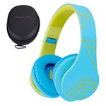 PowerLocus Kids Headphones Over-Ear, Bluetooth Wireless Headphones for Kids,with Microphone, Safe 85DB Volume Limited, Foldable with Carry Case, Audio Cable, Micro SD mode for Online Classes,PC,Phones