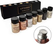 Metallic Pigment Powder for Epoxy Resin, Copper/Silver/Gold Metallic Powder and Black/Pearl White Mica Powder, Fine Real Mica Metal Dye for Kintsugi, Painting Arts, Polymer Clay, Tray, Countertops