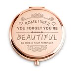 Inspirational Gifts for Women, Personalized Mothers Day Birthday Graduation Friendship Gifts, Unique Engraved Compact Mirror for Her Best Friend Female College Teacher Nurse Mom Grandma