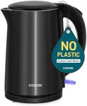 COSORI Stainless Steel Electric Kettle, 1500W Fast Boiling Water, Auto Shut-Off & Boil-Dry Protection, Cordless,1.5L Wide-Open Lid Electric Tea Kettle, Double Wall, Black