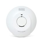 BLACK+DECKER Mains Smoke Alarm. Mains Powered Smoke Detector, Interlinked Wired with Battery Back Up. Optical Smoke Alarm for Home with FAST FIX Easy Install Base and Test Button. White