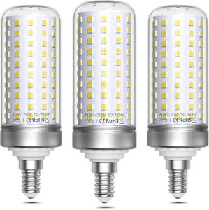 Bonlux E14 LED Light Bulb, Cool White 6000K Corn Light Bulb, 25W Equivalent to 200W Halogen Bulb, E14 LED Edison Screw Light Bulb 2500LM (Non-Dimmable, Pack of 3)