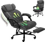 500lbs Big and Tall Office Chair with Footrest Adjustable Lumbar Support for Back Pain, Extra Wide Seat Executive Chair Heavy Duty Base&Rubber Wheels, Ergonomic Computer Desk Chair