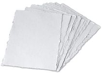 Thick Handmade Watercolor Paper with Deckle Edge - 9x12" - 300GSM - Premium White Cold Press Textured Mixed Media Paper Made with Recycled Cotton - 25 Loose Leaf Sheets