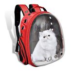 Buraq Astronaut Transparent Pet Carrier Backpack - for Travel, Hiking, Designed with Breathable Space, Ventilated, Airline-Approved, Sturdy Pad for Puppies & Cats (31.8L x 25.4W x 41.9H Centimeters)