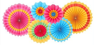 Atpata Funky Paper Fans for Party Wall Decor and Backdrop (Set of 6 Pcs.) (Festive)