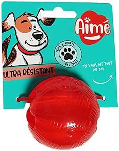 Aimé - Jouet pour Chien Play Strong Ball - Balle Chien Ultra Résistante - Accessoire Chien Facile à Ranger et Transporter - Jouet Chien Solide - Pour le Bien-Être du Chien - Couleur Rouge - 6 cm