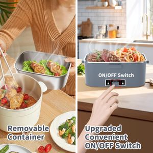 SOOOEC Electric Heated Lunch Box, 1.8L Portable Food Warmer