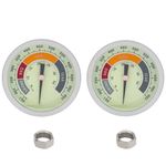 GLOWYE 3 1/8” Luminous BBQ Thermometer Gauge for CharBroil Oklahoma Joe’s Smokers, Weber, Royal Gourmet, Char-Griller and Most Charcoal Grills, 1/2 NPT Stainless Steel Grill Temperature Gauge, 2-Pack