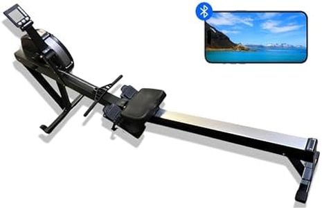 Air Rowing Machine, Indoor Foldable Rower with Digital Monitor & Steel Frame for Home or Gym