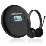 2024 Upgraded CD Player Portable, MONODEAL Portable CD Player with Headphones,Small Personal CD Player with LCD Display,Anti-Skip/Shockproof, Rechargeable Walkman CD Player for Car