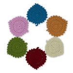 Prapti Handicrafts Tea Coasters Cotton Thread Mandala for Dining Table Coffee (Multi Color-6)