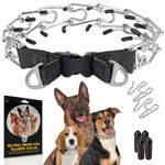 PET JETTChoke Collar for Dogs Training Collar Adjustable Prong Collar for Dog Quick Release Pinch Collar for Dog for S-L Dogs No Pull Walking Tool - Stainless Steel Metal Choker Chain,19x13.97 cm