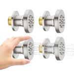 Boridoax Shower Body Spray Jets with On Off 4PCS Round Shower Body Jet Brass Head Spray Spa Massage Body Shower Side Wall Spray Jets-Flow Cotrol (Brushed Nickel)