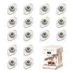 Self Adhesive Caster Wheels - 360° Mini Swivel Wheels for Small Appliance - Steel Universal Wheel Ball Casters Transfer Bearings for Countertop Kitchen Appliance Storage Bins Trash Can (White, 16 PCS)