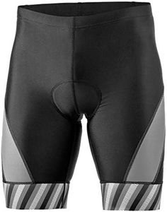 SLS3 Triathlon Shorts Mens - Padded Tri Shorts Mens Triathlon Shorts - 8" Triathalon Shorts, Quick Drying, FX Z (Black/Gray Stripes, Medium)