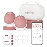 Momcozy Hands Free Breast Pump Mobile Flow | M9 Upgrade, Electric & App Control, Personalized Multi-Modes & 15 Levels, Wearable Pump Breastfeeding, 24mm (Cozy Red, 2 Count)