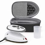 The Quilted Bear Premium Mini Steam Iron - Lightweight Mini Travel Iron for Effortless Quilting & Wrinkle-Free Clothes with Carry Case & Iron Rest - Travel Steamer for Clothes & Crafts (Black) (V2)