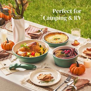 Redchef 16-Piece Ceramic Cookware Set – Green