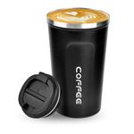 Lychico Coffee Travel Mug, 500ml Insulated Coffee Cup with Leakproof Lid, Reusable Stainless Steel Double Wall Vacuum Thermaol Mug/to Go Cups for Hot Cold Drinks