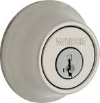 Weiser Elements Satin Nickel Round Deadbolt Lock, ANSI/BHMA Grade 3 Certified Front Door Lock, Kick Proof, Bump Proof & Anti-theft Exterior Door Lock with Key, Traditional Door Locks for Entry Door