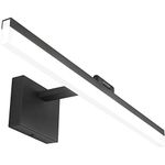 SOLFART 24 inch LED Modern Black Bathroom Vanity Lights Over Mirror Vanity Lighting Fixtures for Bath Matt Black Bathroom Light fixtures Bar