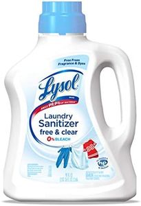 Lysol Laundry Sanitizer Additive, Free & Clear, Free from Fragrance and Dyes, 0% Bleach Laundry Sanitizer, Bacteria-causing Laundry Odor Eliminator, Unscented, 90 Fl Oz (Pack of 1) - Package May Vary