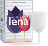 Lena Sensitive Menstrual Cup - Reusable, Soft Silicone, Light & Heavy Flow, Beginner Use - Ideal Alternative to Tampons, Pads, Period Underwear - Dye-free - Period Solution - Regular Capacity - Clear