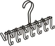 InterDesign Classico Tie and Belt Hanger, Tie Rack for Wardrobe, Made of Metal, Belt Holder Matte Black