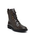 TEAKWOOD Men Genuine Leather Mid top Boots(Wood) (Brown, 8)