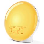 Wake Up Light Sunrise Alarm Clock for Kids, Heavy Sleepers, Bedroom, with Sunrise Simulation, Sleep Aid, Dual Alarms, FM Radio, Snooze, Nightlight, Daylight, 7 Colors, 7 Natural Sounds
